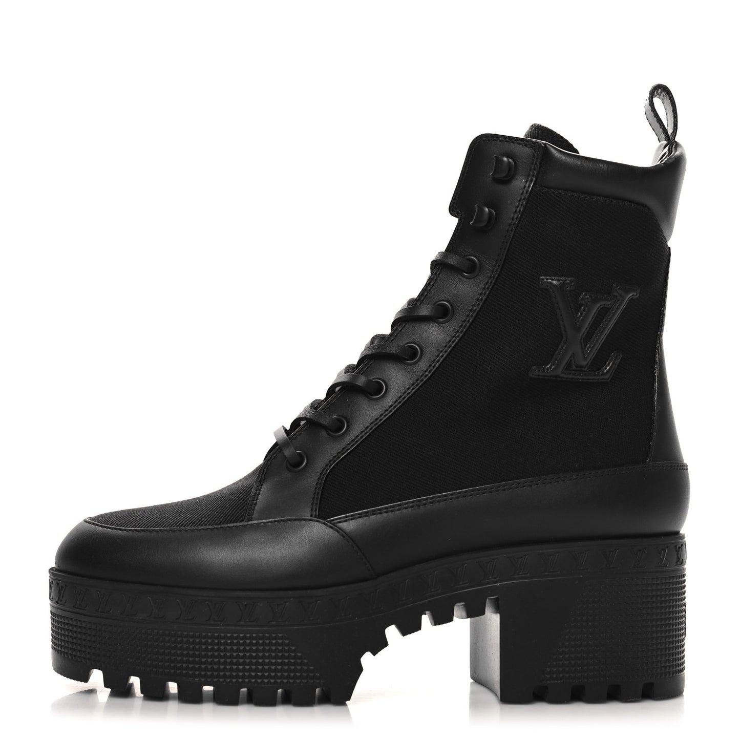Canvas Monogram Laureate Platform Desert Boots 37.5 Black