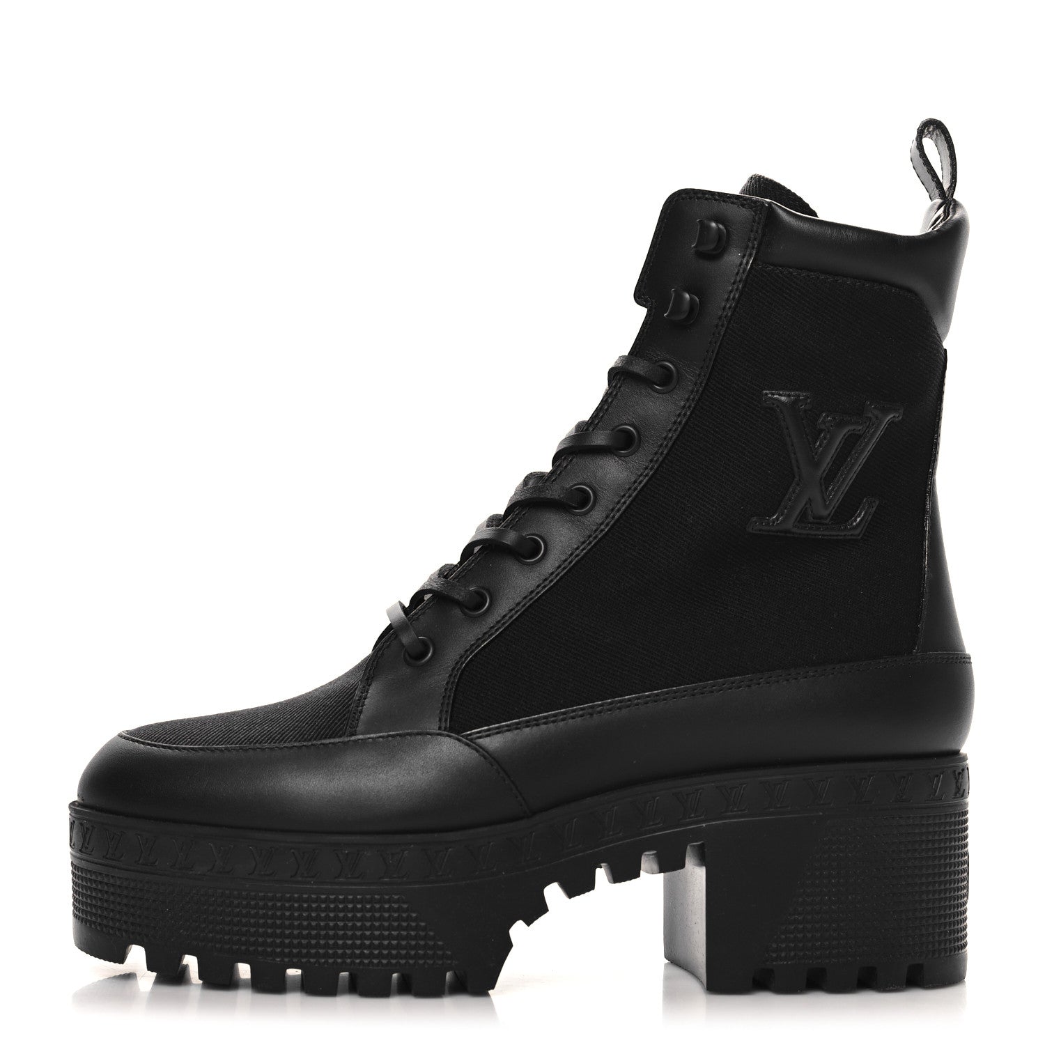 Louis Vuitton Canvas Monogram Laureate Platform Desert Boots 37.5 Black 1 of 9