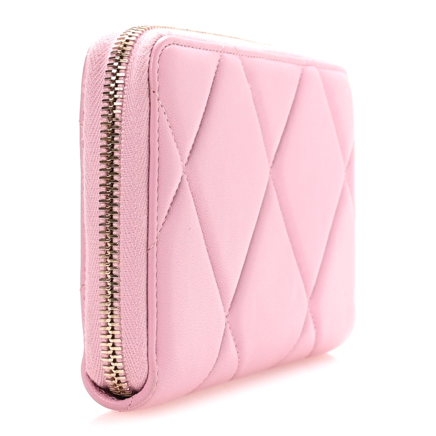 Chanel Lambskin Quilted 19 Long Zipped Around Wallet Pink 3 of 9