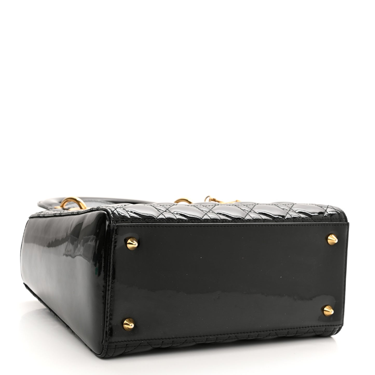 Patent Cannage Medium Lady Dior Black