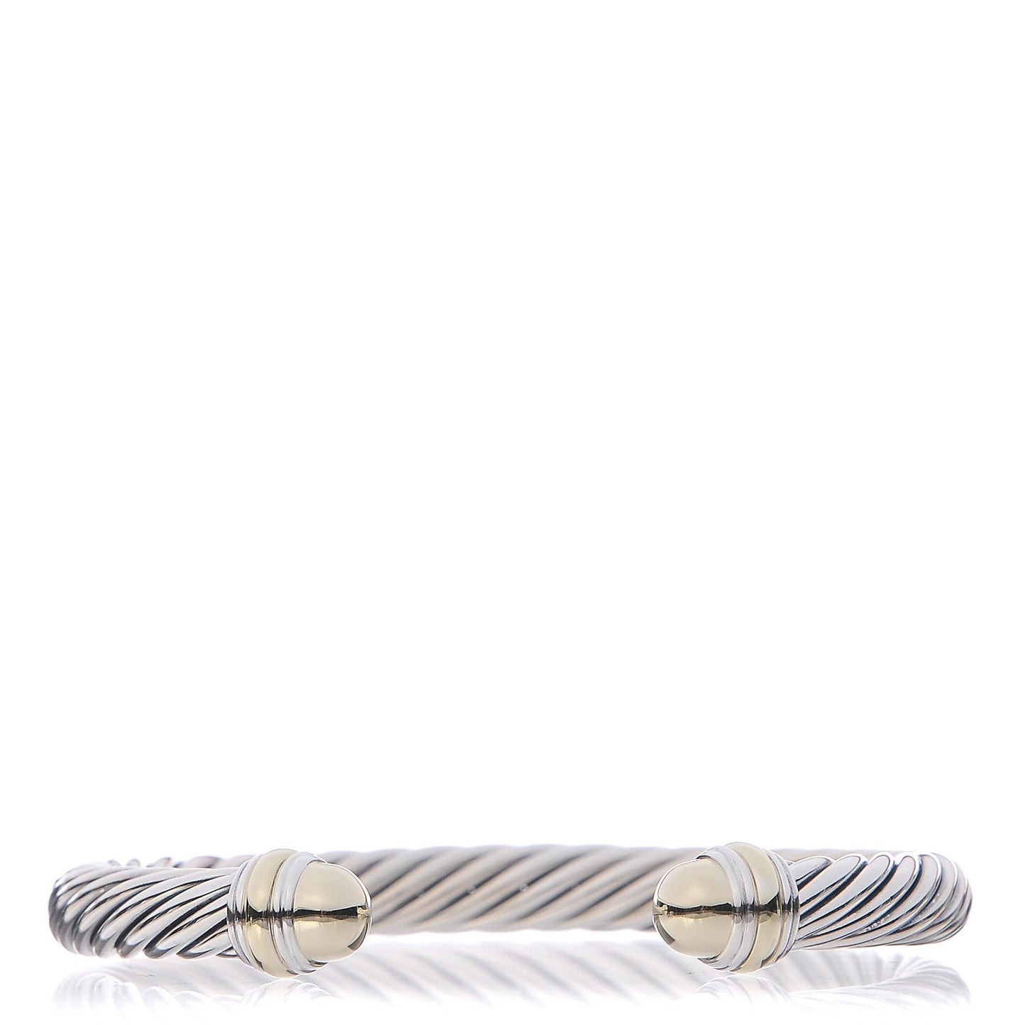 Sterling Silver 14K Yellow Gold 7mm Cable Classics Bracelet