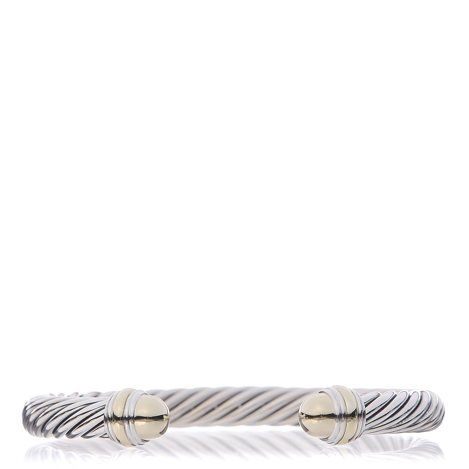 David Yurman Sterling Silver 14K Yellow Gold 7mm Cable Classics Bracelet 1 of 4
