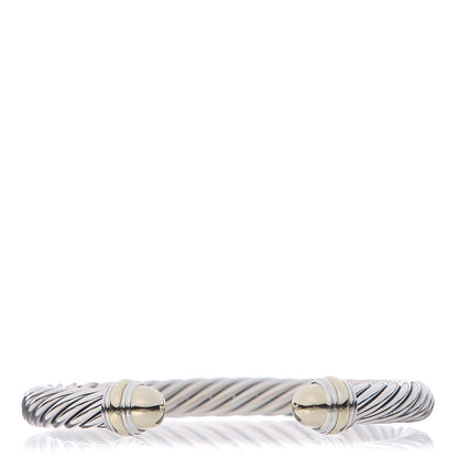 David Yurman Sterling Silver 14K Yellow Gold 7mm Cable Classics Bracelet 1 of 4