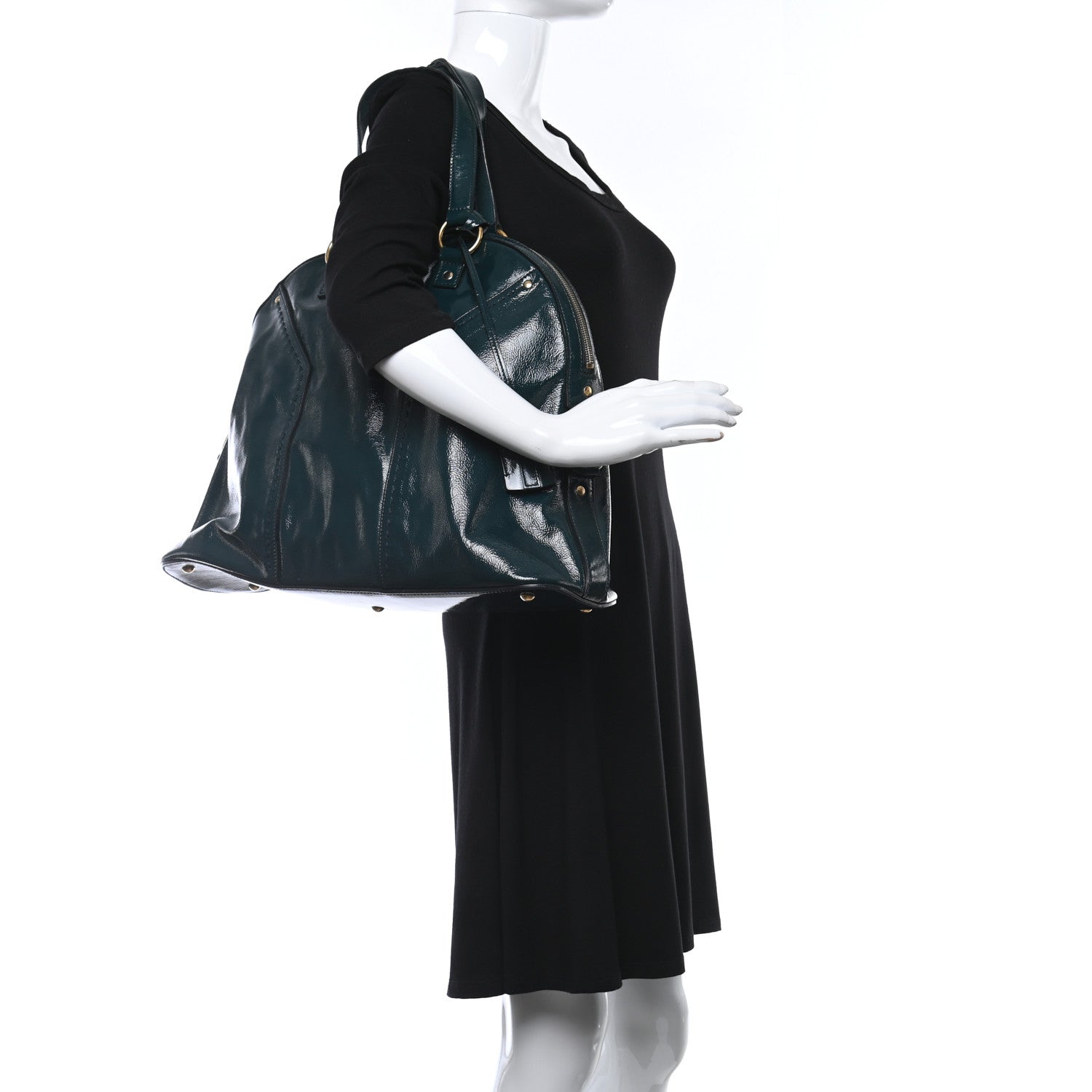 Saint Laurent Patent Oversized Muse Green 2 of 13