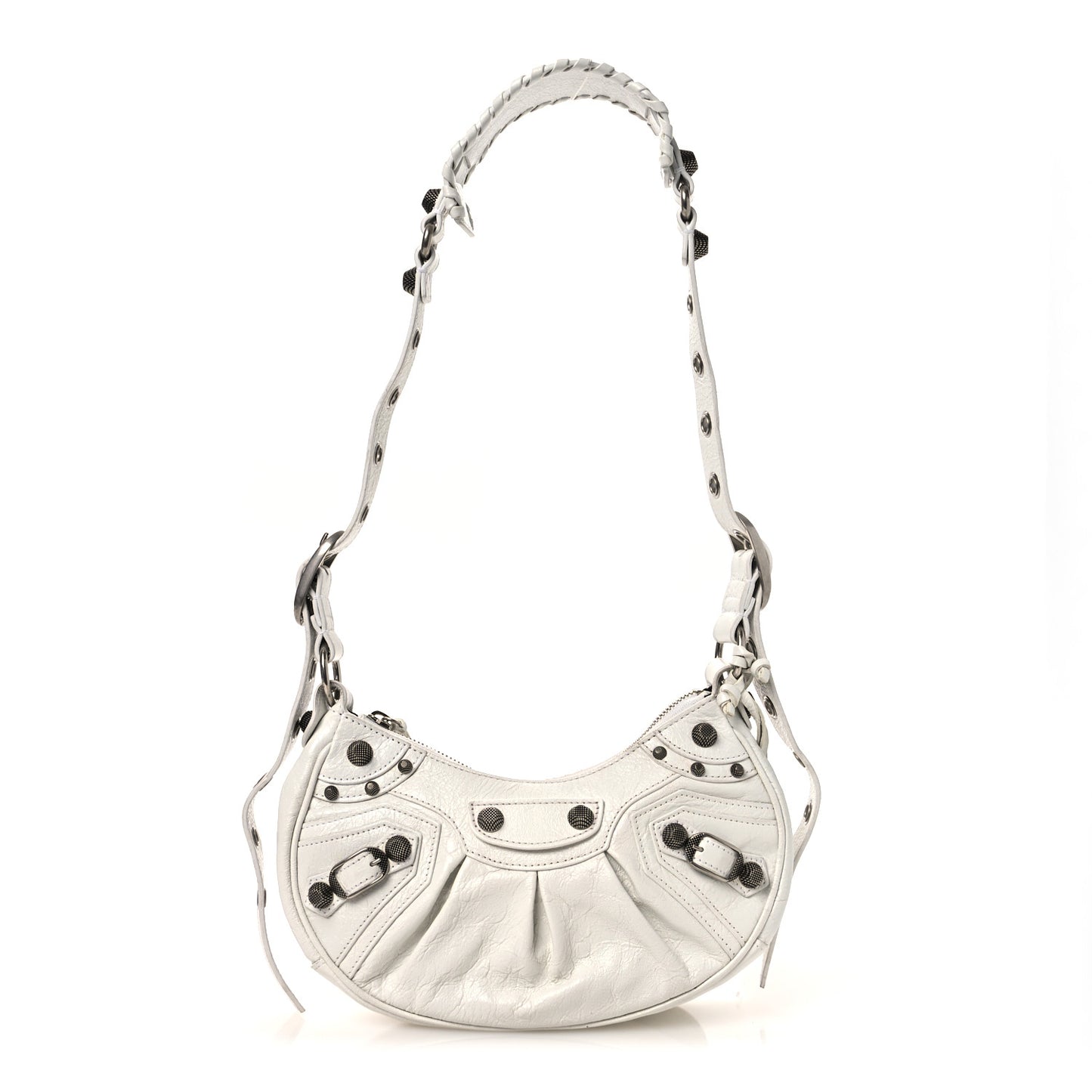 Agneau Arena Le Cagole Shoulder Bag XS Optic White