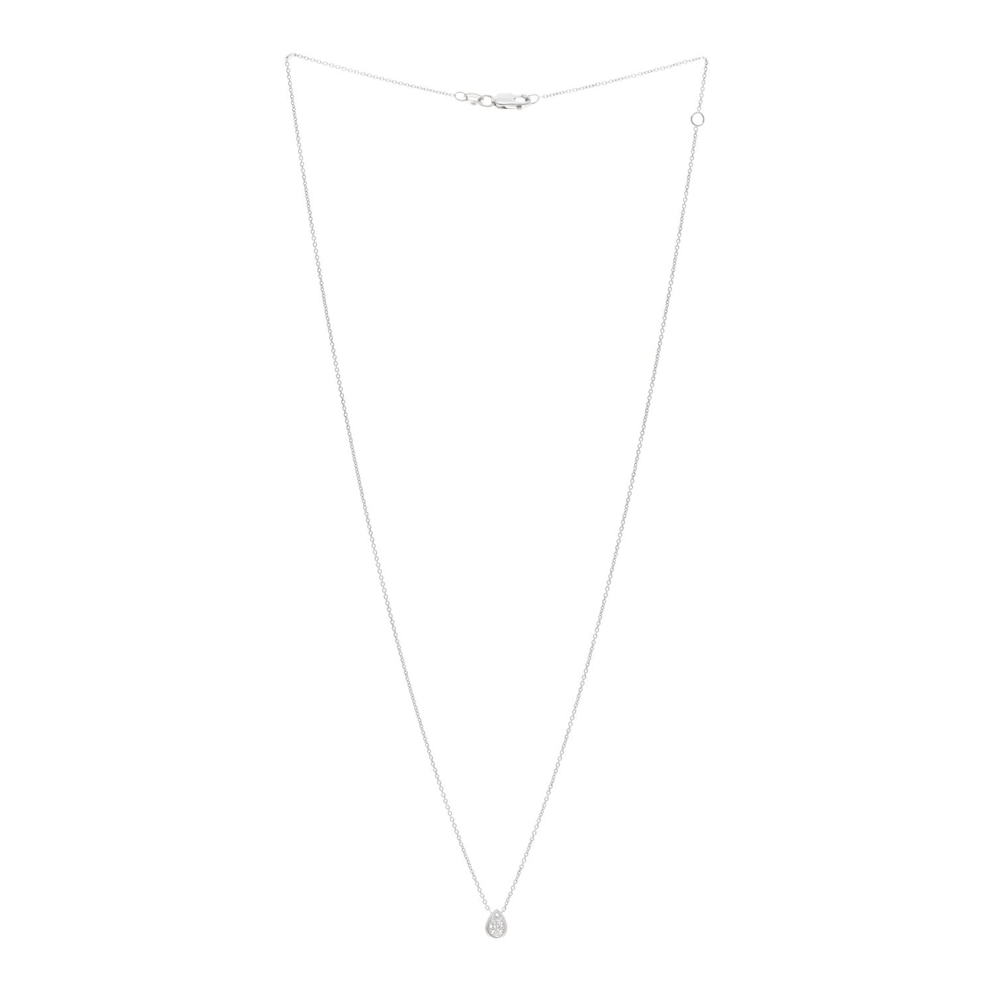 18K White Gold Diamond .20ct Pear Cut Pendant Necklace