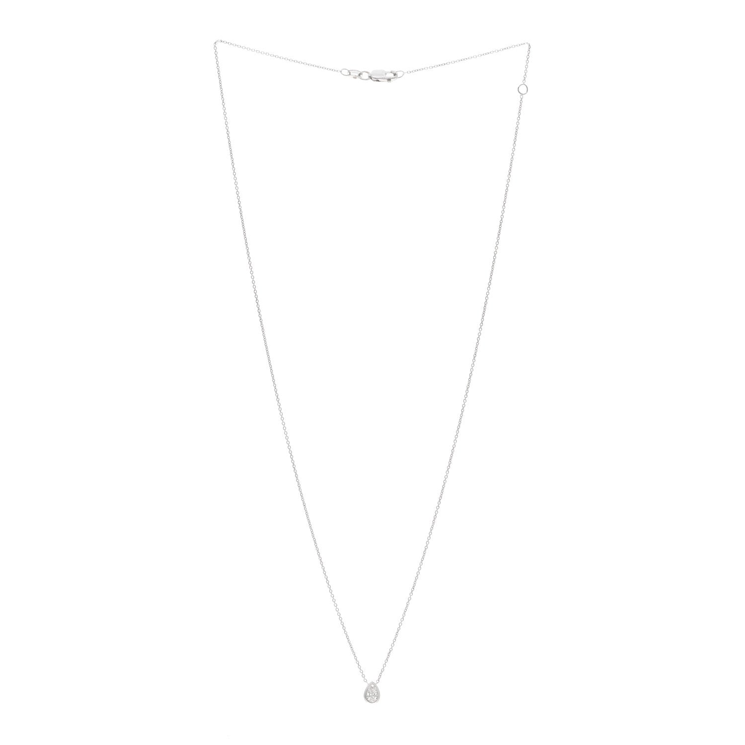 Roberto Coin 18K White Gold Diamond .20ct Pear Cut Pendant Necklace 3 of 4