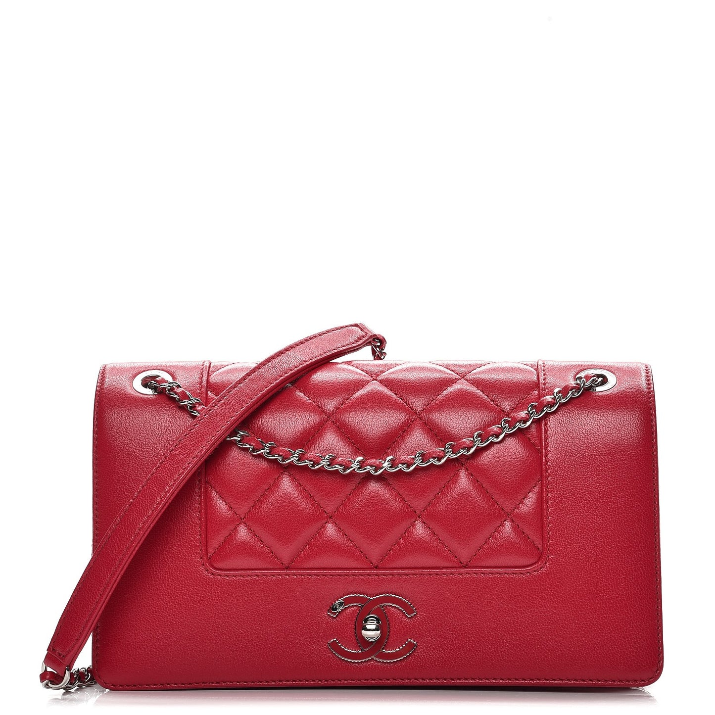 Iridescent Sheepskin Quilted Medium Vintage Mademoiselle Flap Dark Pink