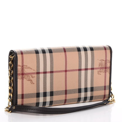 Burberry Haymarket Check Wallet With Chain Chocolate 3 of 9