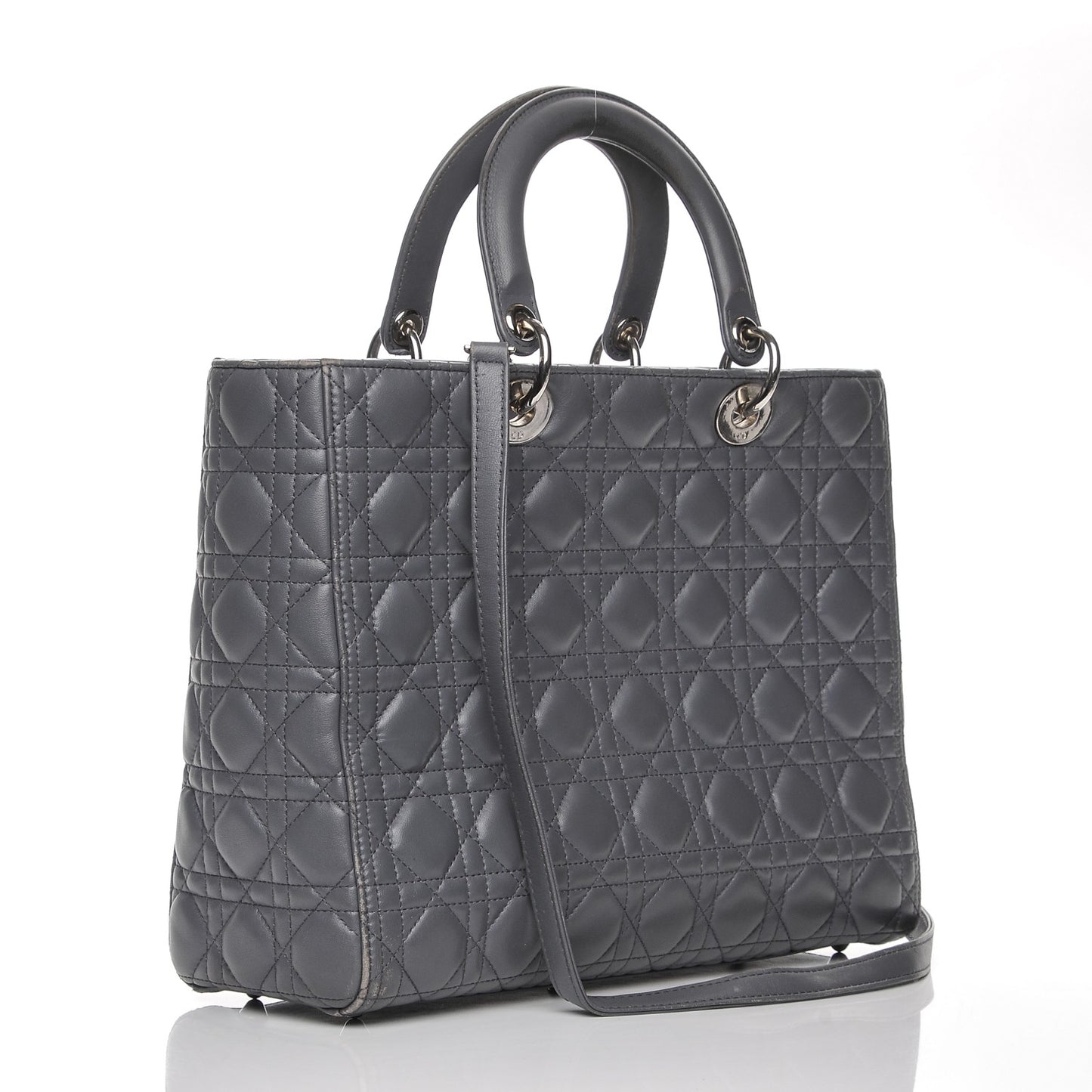 Lambskin Cannage Large Lady Dior Grey