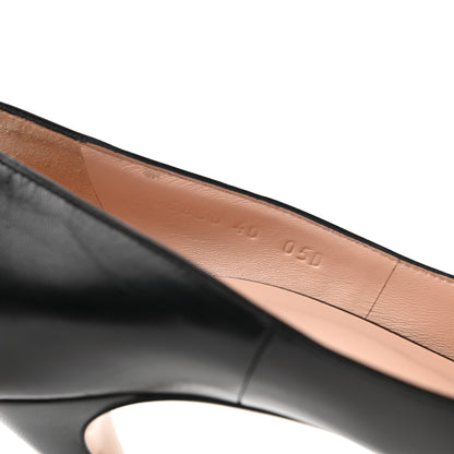 Gucci Calfskin Pearl Embellished Pumps 40 Black 8 of 14