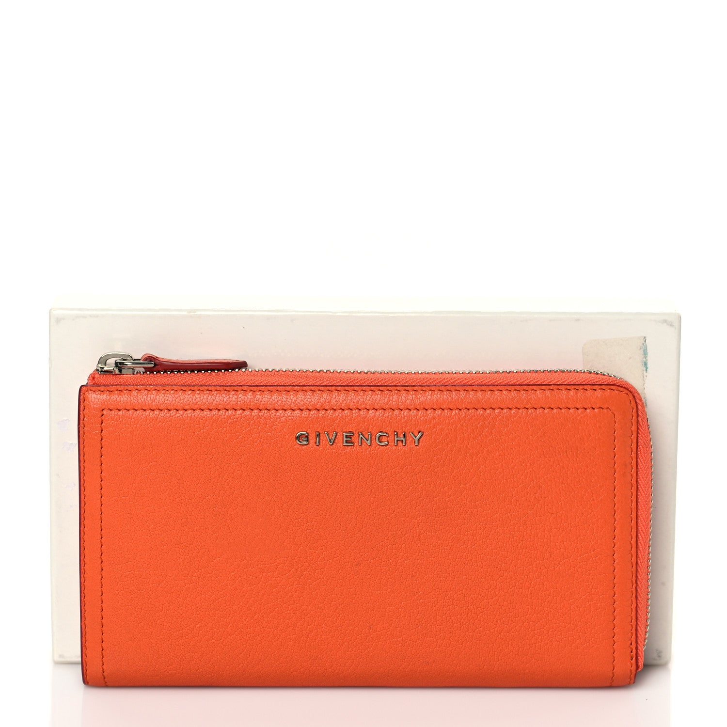 Givenchy Sugar Goatskin Pandora Zip Around Wallet Orange 8 of 8