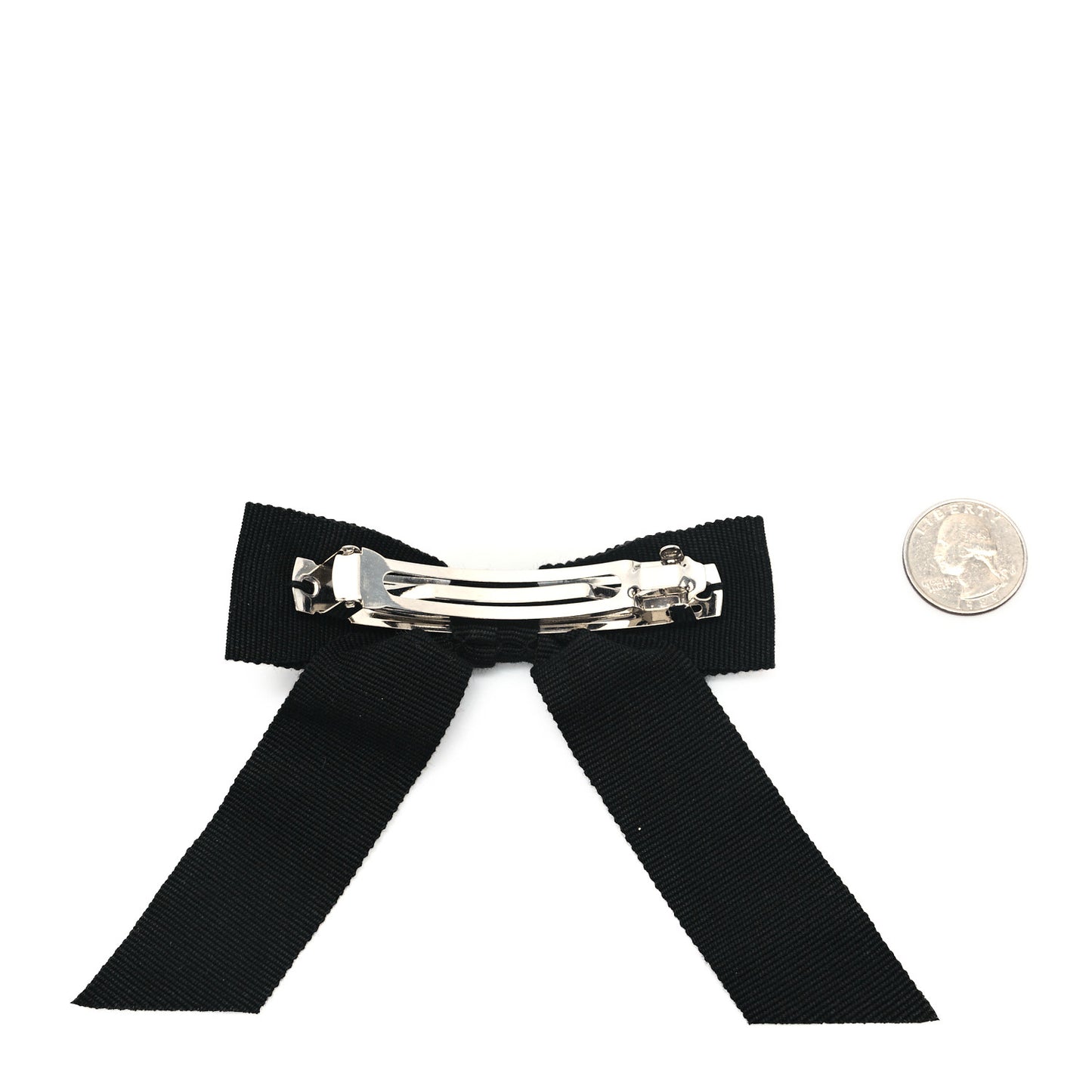 Grosgrain Bow CC Hair Clip Black