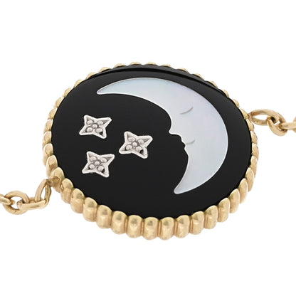 Christian Dior 18K Yellow Gold Diamond Black Onyx Mother of Pearl Rose Celeste Bracelet 5 of 6