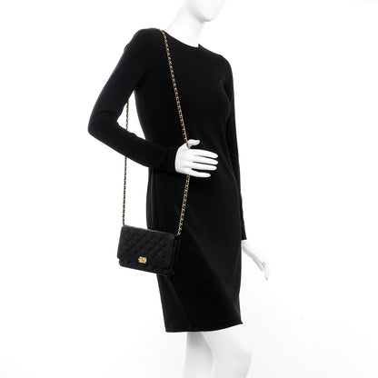 Chanel Caviar Quilted Boy Wallet On Chain WOC Black 3 of 11