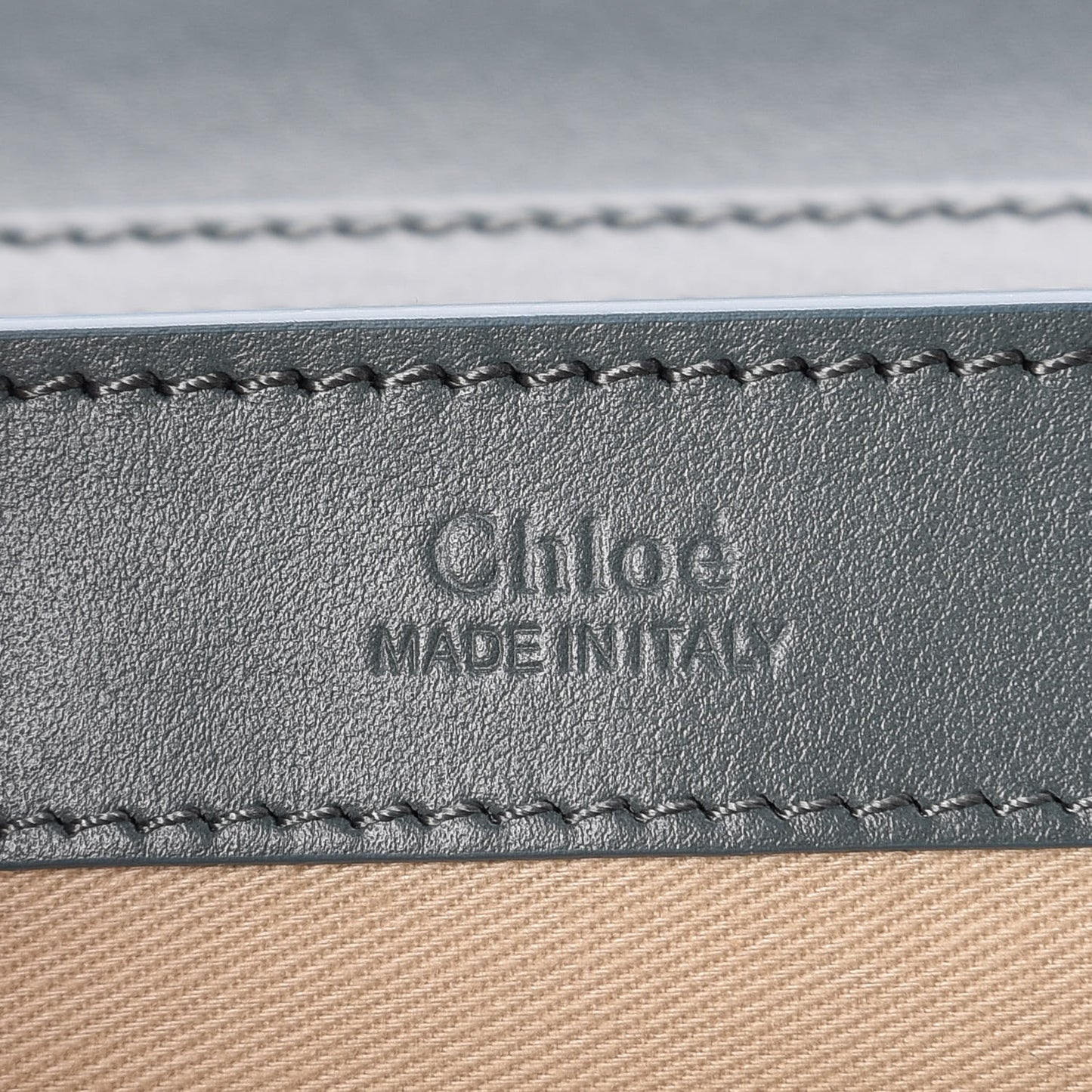 Calfskin Suede C Clutch With Chain Cloudy Blue