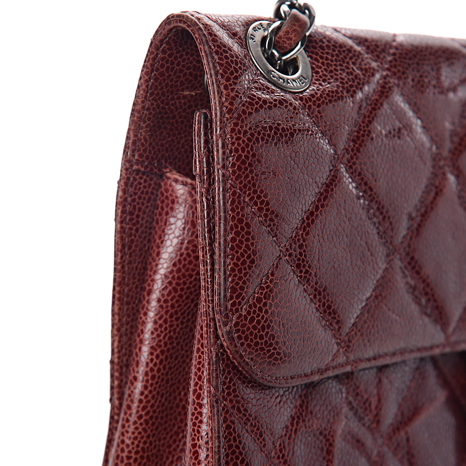 Chanel Crumpled Grained Calfskin Medium CC Crave Flap Bordeaux 16 of 19