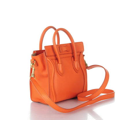 Celine Smooth Calfskin Nano Luggage Orange 3 of 8