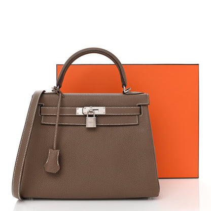 Hermes Togo Kelly Retourne 25 Etoupe 11 of 11
