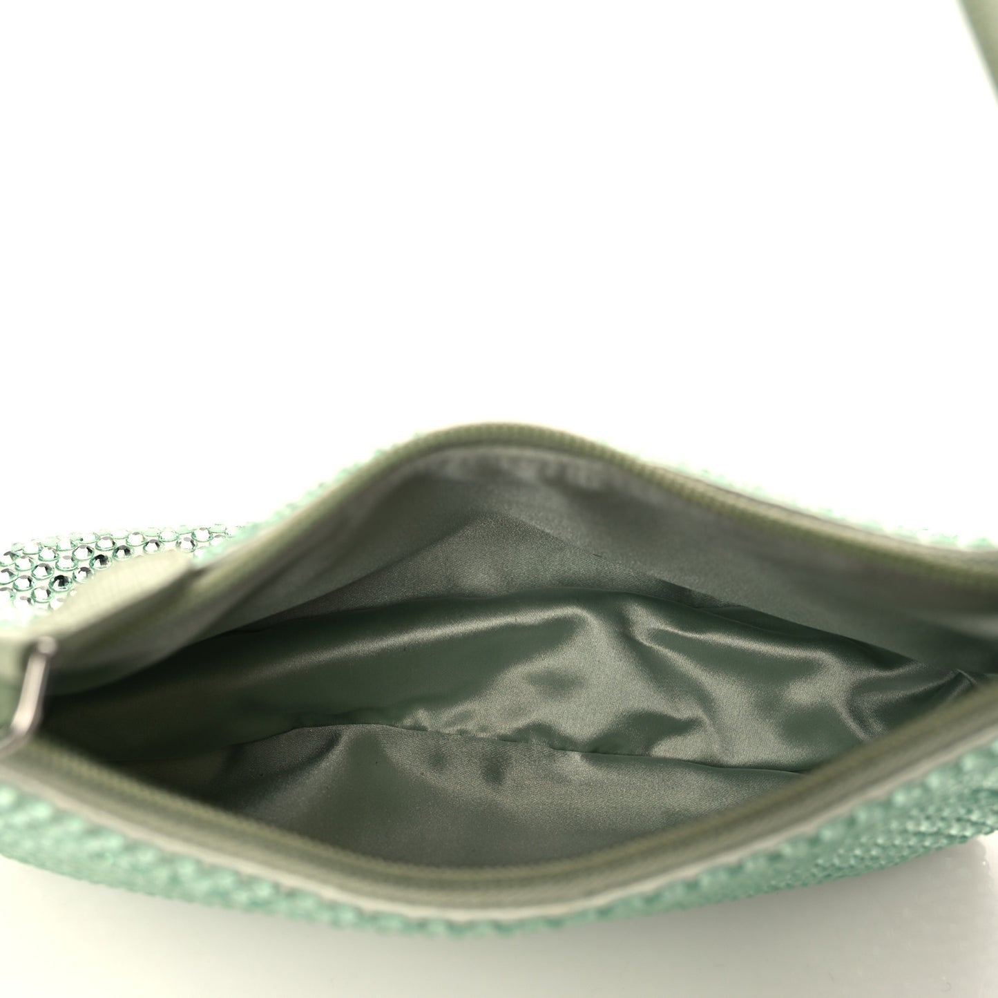 Satin Crystal Mini Re-Edition 2000 Bag Acqua