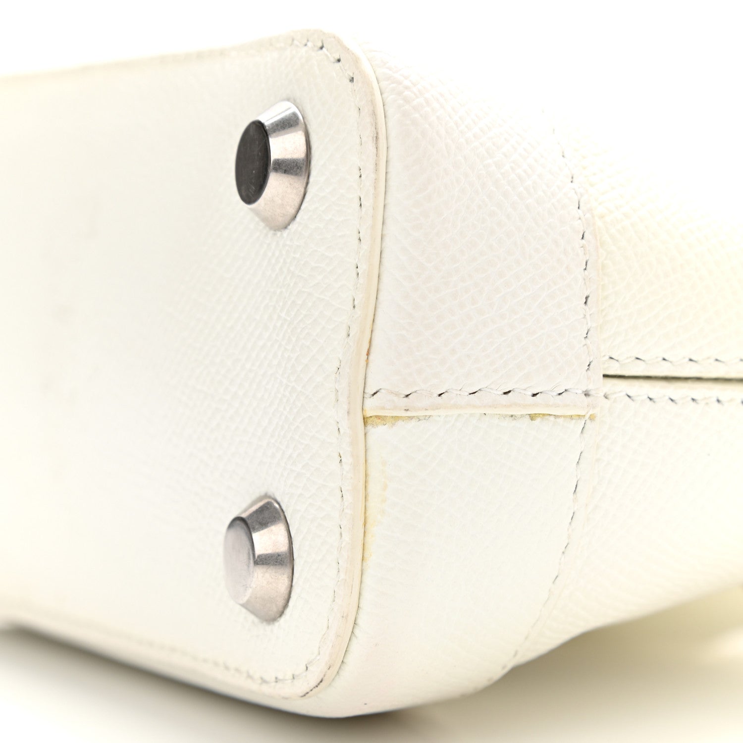 Balenciaga Grained Calfskin XXS Ville Top Handle Bag White Black 15 of 16