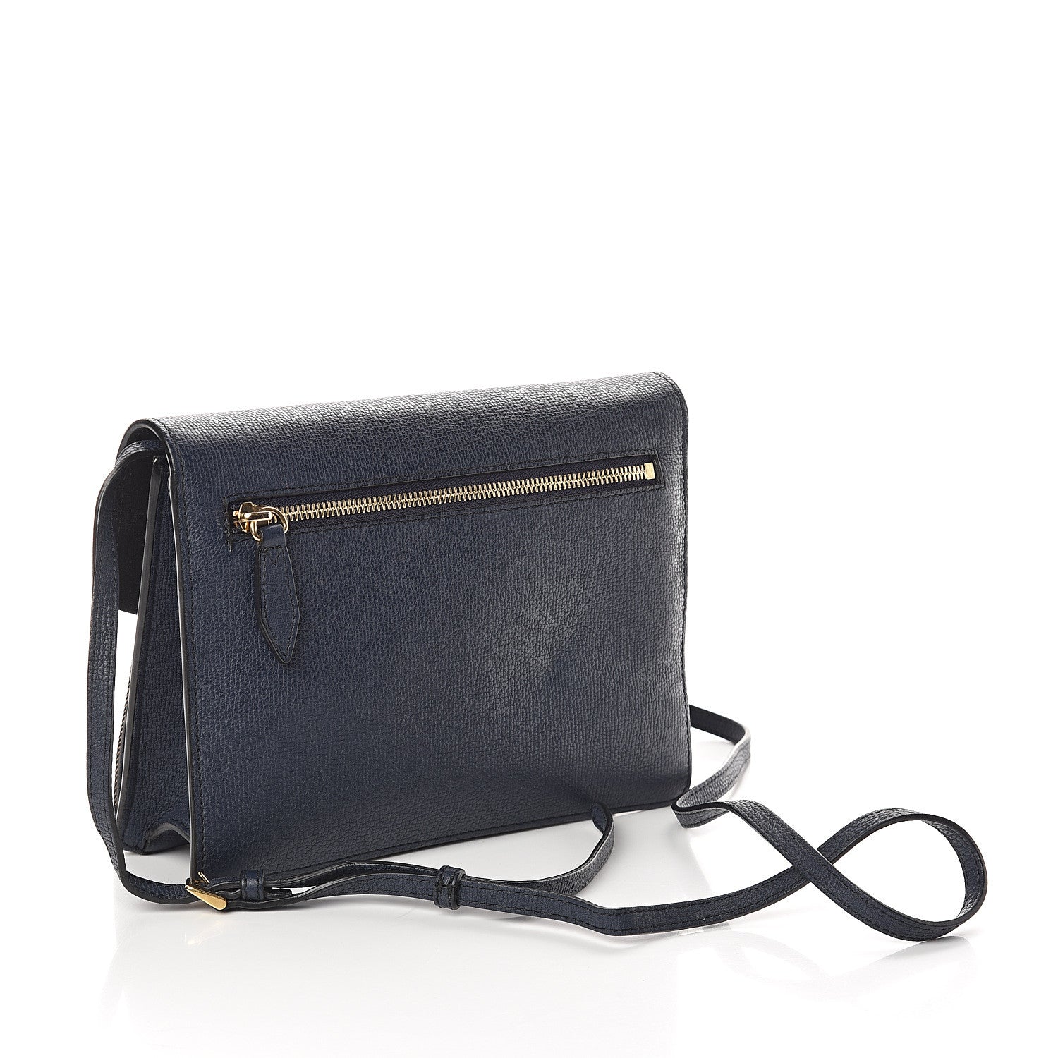 Burberry Grainy Calfskin House Check Small Macken Crossbody Bag Ink Blue 2 of 8