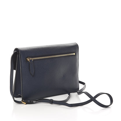 Burberry Grainy Calfskin House Check Small Macken Crossbody Bag Ink Blue 2 of 8