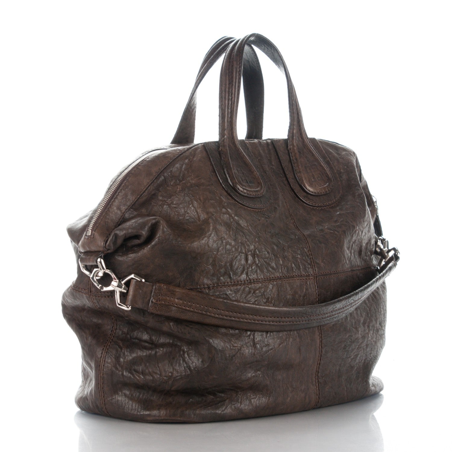 Givenchy Wrinkled Lambskin Large Nightingale Dark Brown 3 of 9