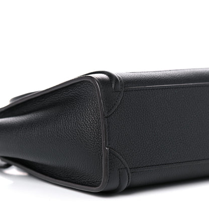 Celine Drummed Calfskin Nano Luggage Black 9 of 10