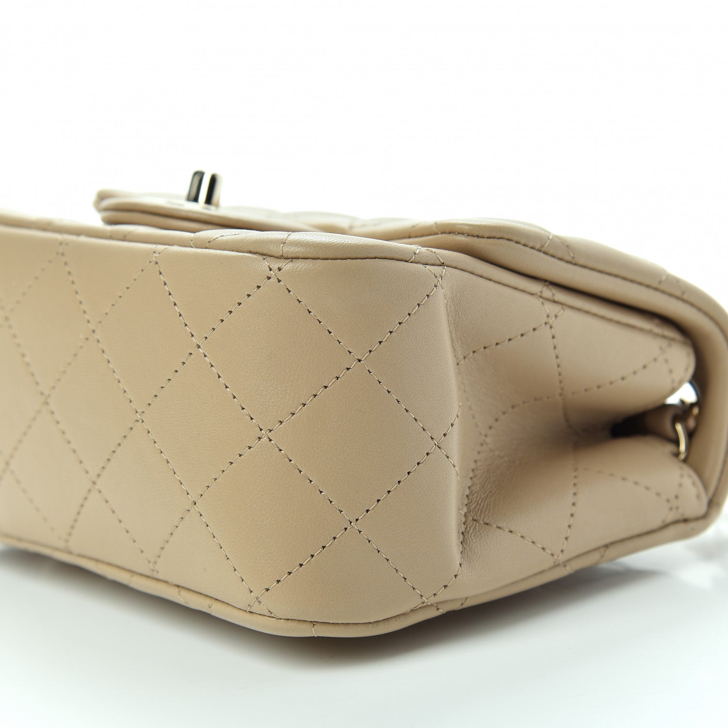 Chanel Lambskin Quilted Mini Square Flap Beige 7 of 10