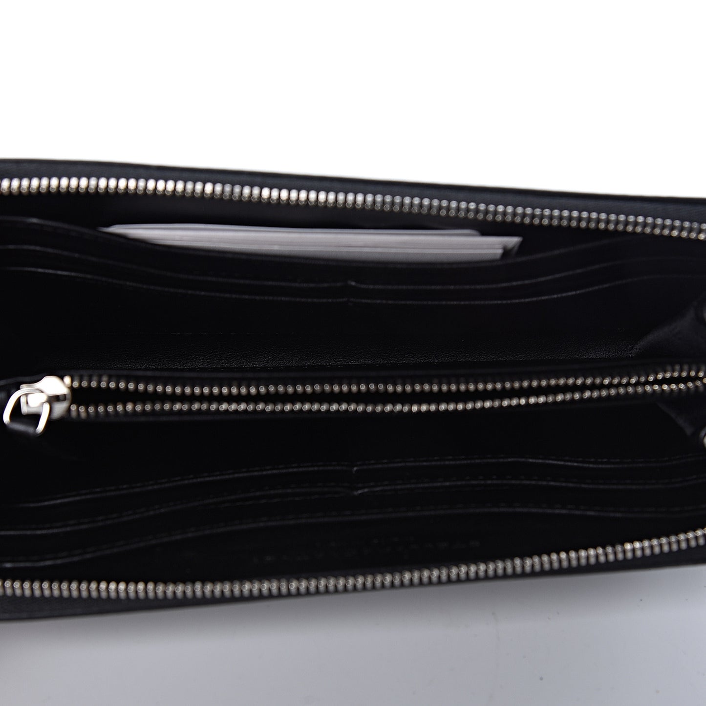 Eco Alter Nappa Perforated Logo Zip Wallet Black