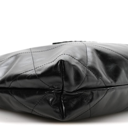Chanel Shiny Calfskin Quilted Small Chanel 22 So Black 9 of 10