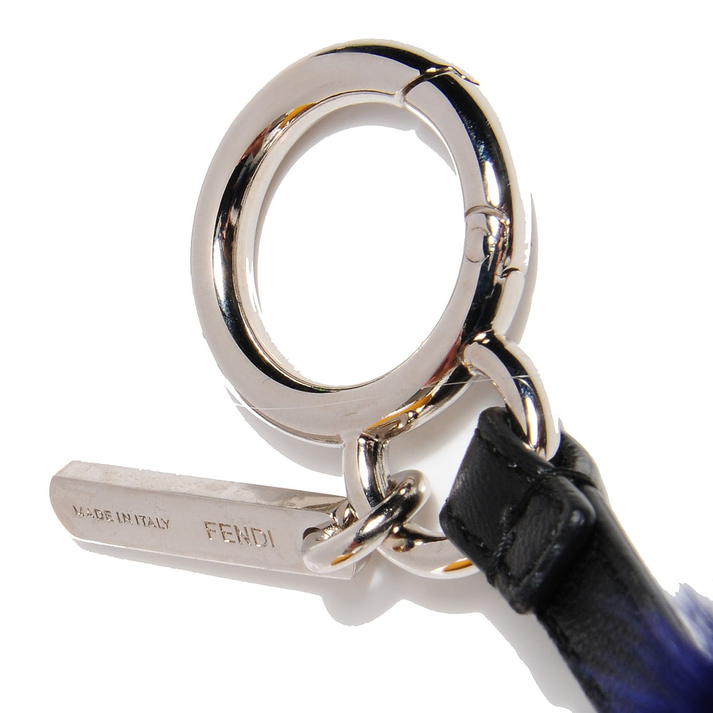 Mink Fox Fur QuTweet Birgami Bag Bug Charm Blue