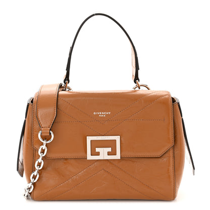 Givenchy Creased Patent Calfskin Small ID Flap Tan 1 of 9