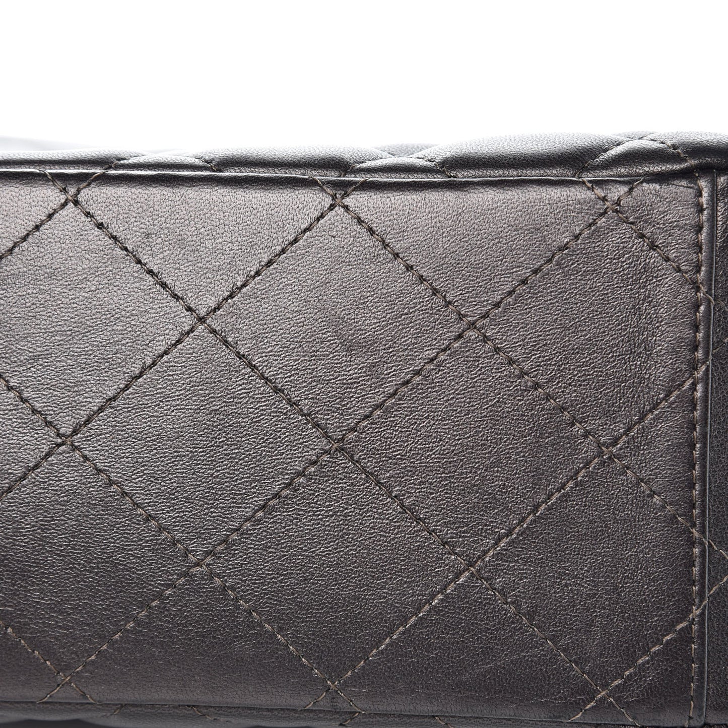 Lambskin Maxi Single Flap Flap Dark Grey