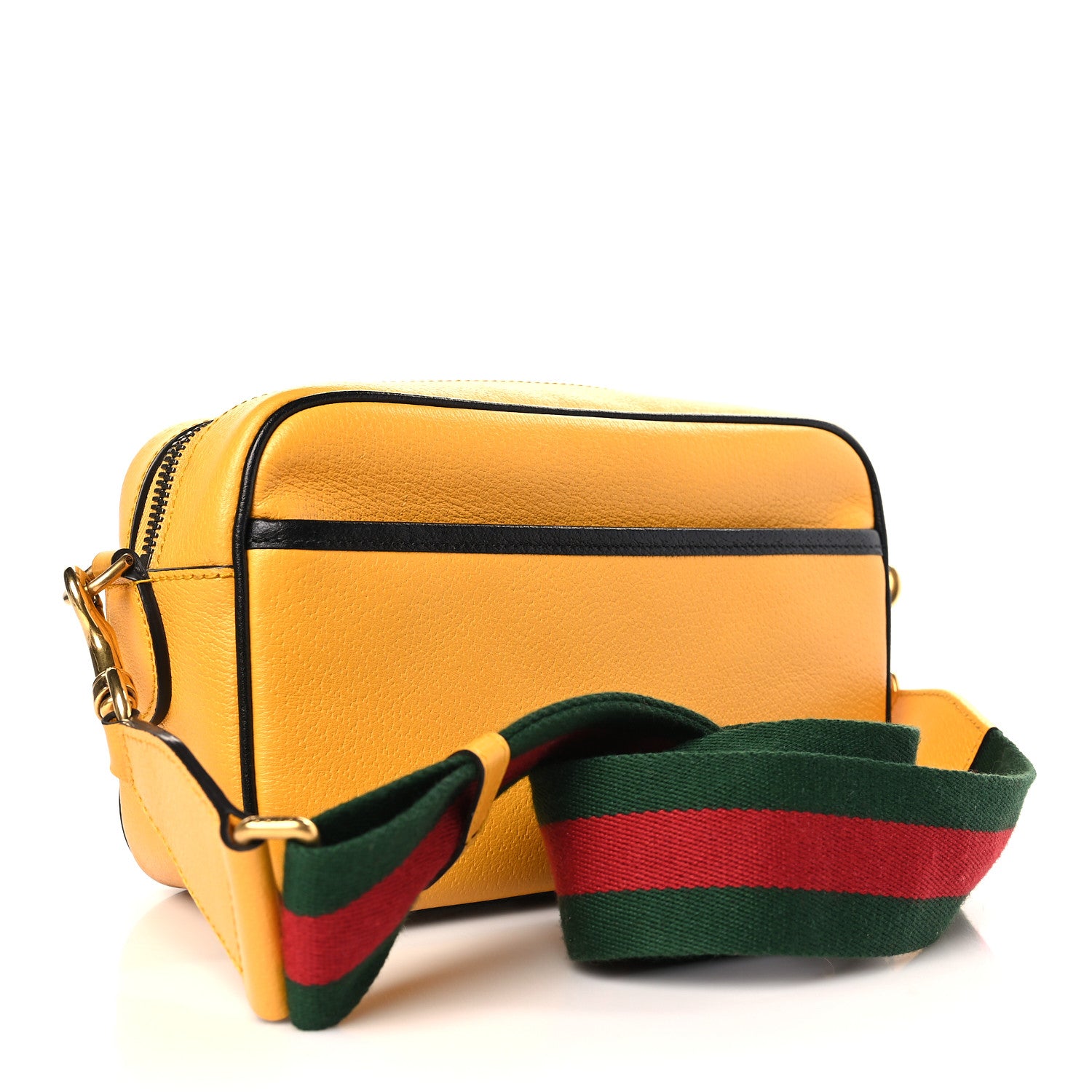 Gucci X ADIDAS Textured Dollar Calfskin Web Trefoil Logo Small Messenger Bag Crop Black 3 of 9