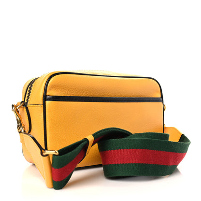 Gucci X ADIDAS Textured Dollar Calfskin Web Trefoil Logo Small Messenger Bag Crop Black 3 of 9