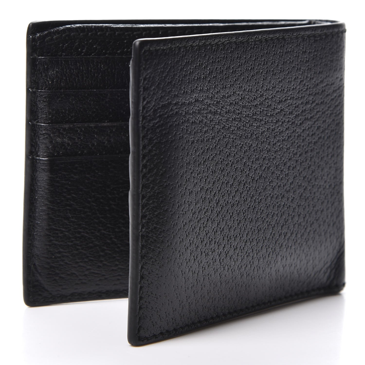 Gucci Calfskin Boar Effect GG Marmont Bi-Fold Wallet Black 2 of 11