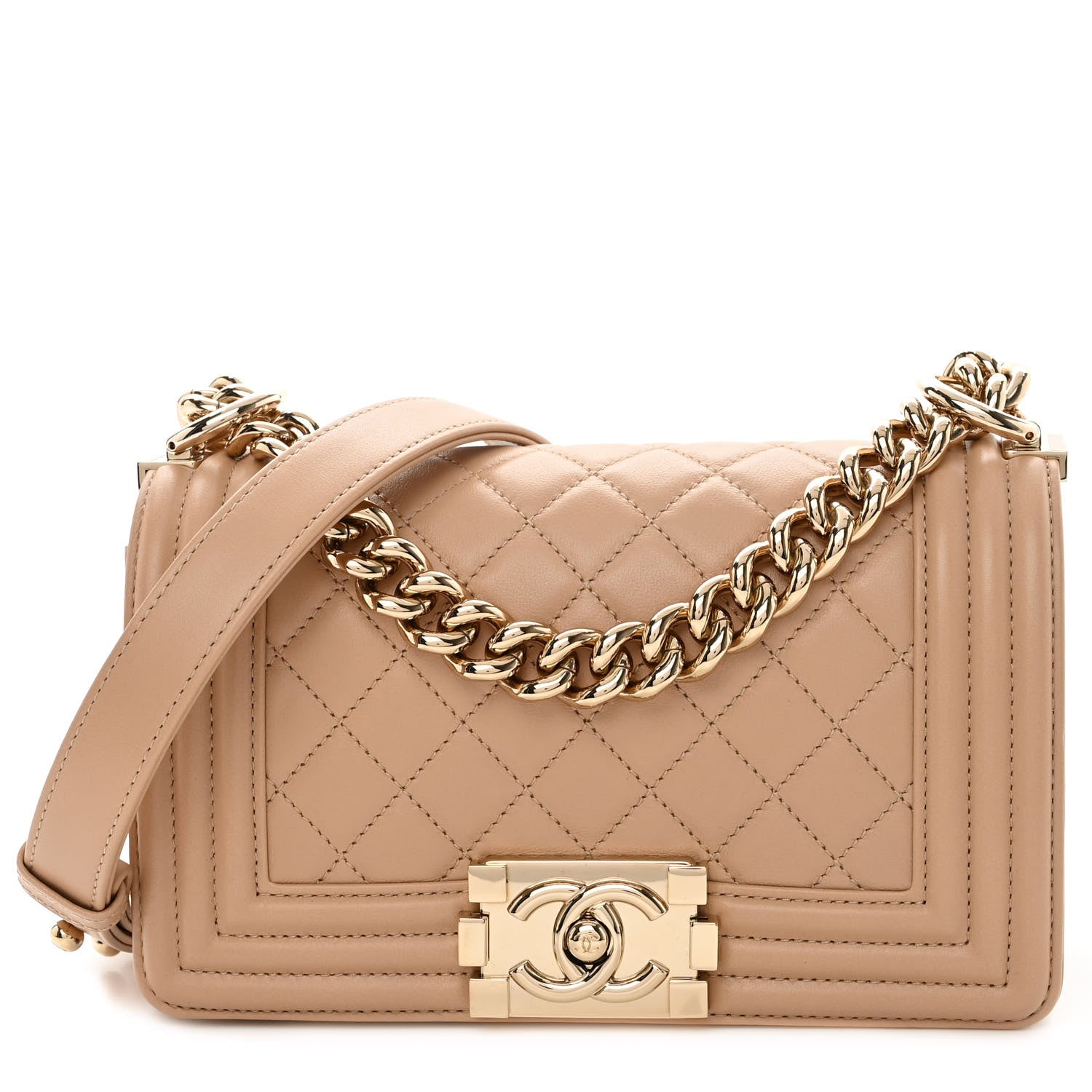 Chanel Calfskin Quilted Small Boy Flap Beige 1 of 11