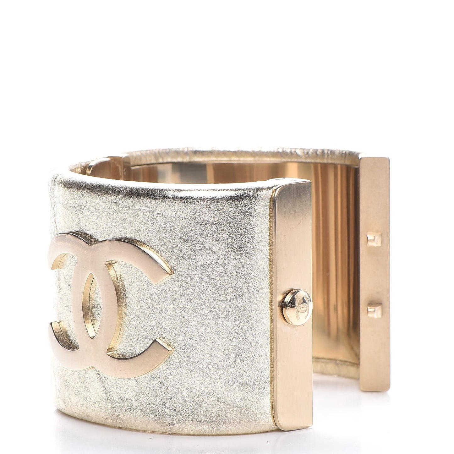 Metallic Lambskin CC Cuff Gold