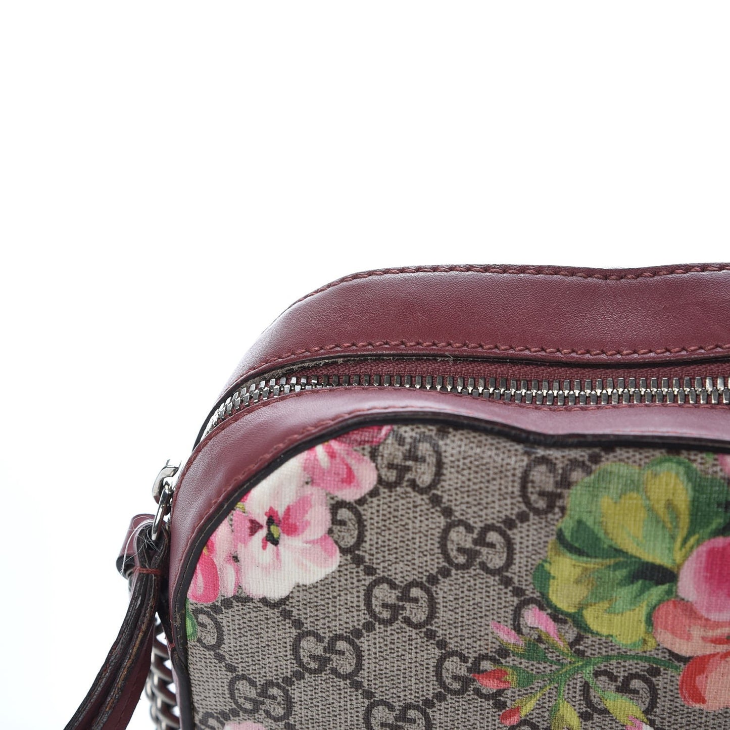 GG Supreme Monogram Blooms Mini Chain Shoulder Bag Beige Multicolor Dry Rose