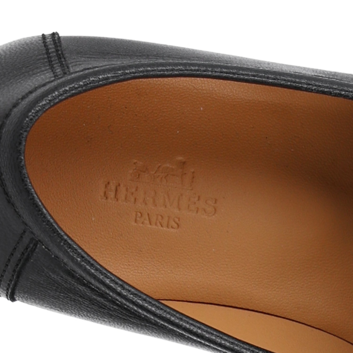 Hermes Calfskin Womens Colette Loafers 35 Black 7 of 9