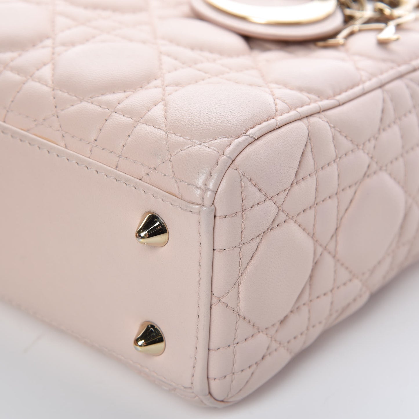 Lambskin Cannage Small Lucky Badges My Lady Dior Pink