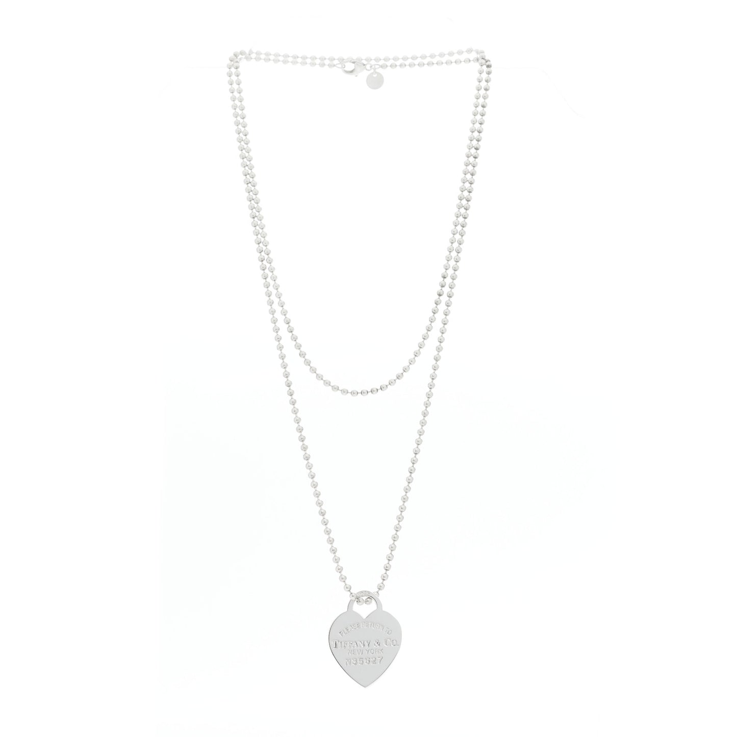 Sterling Silver Return To Tiffany Heart Pendant Bead Chain Necklace
