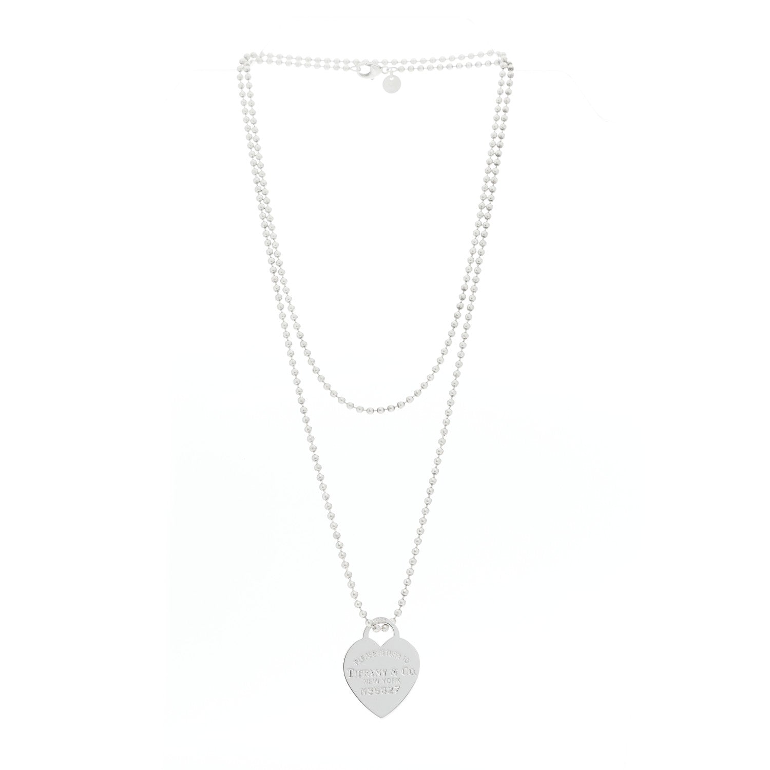 Tiffany Sterling Silver Return To Tiffany Heart Pendant Bead Chain Necklace 3 of 6