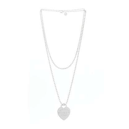 Tiffany Sterling Silver Return To Tiffany Heart Pendant Bead Chain Necklace 3 of 6