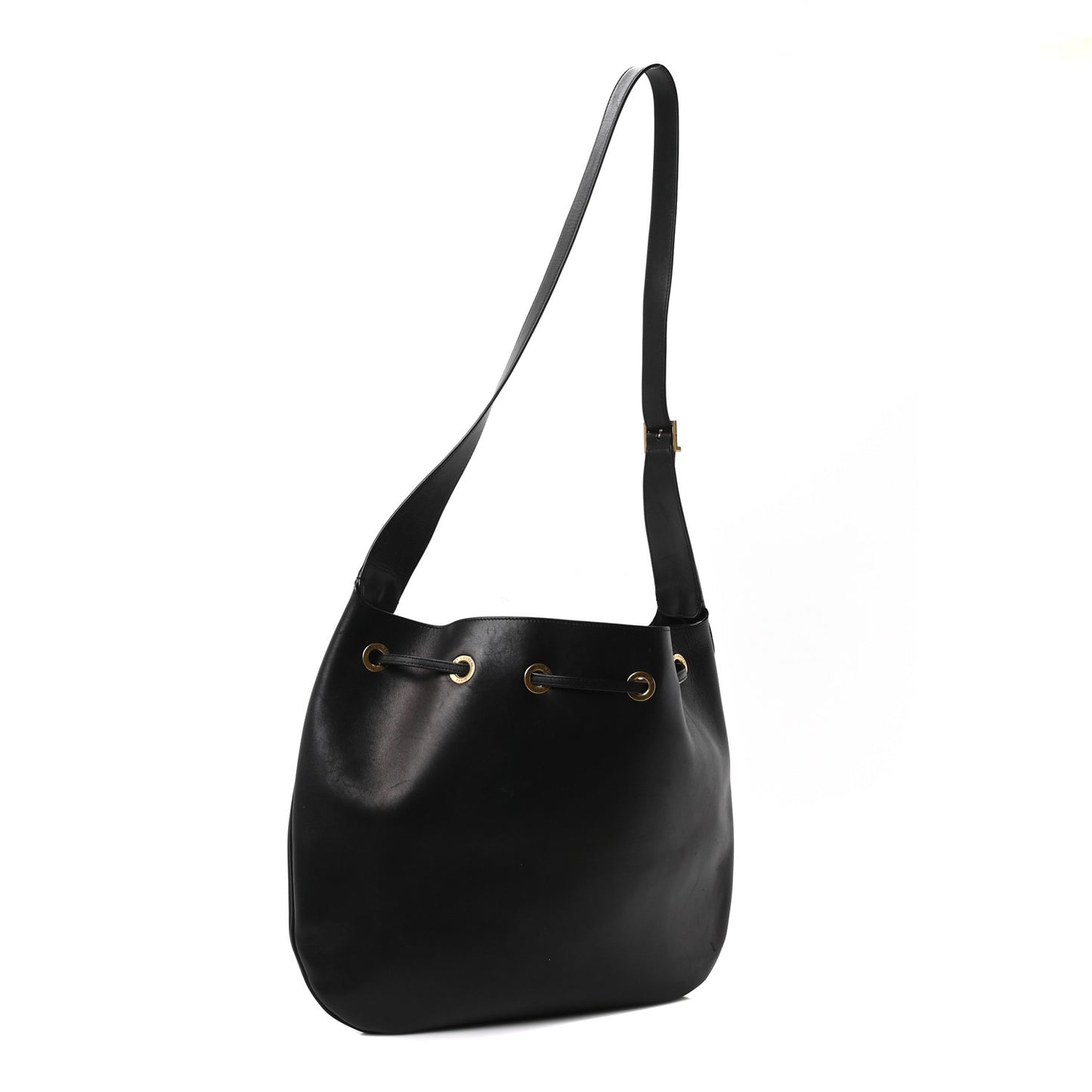 Smooth Calfskin Paris VII Large Flat Hobo Black