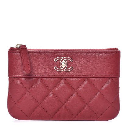 Chanel Sheepskin Quilted Small Vintage Mademoiselle Cosmetic Case Red 1 of 7