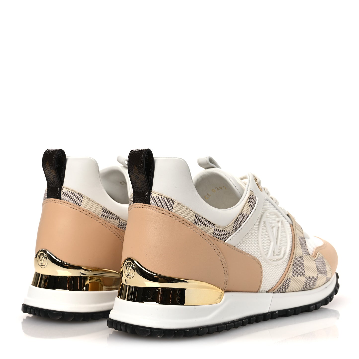 Calfskin Damier Azur Run Away Sneakers 36 White