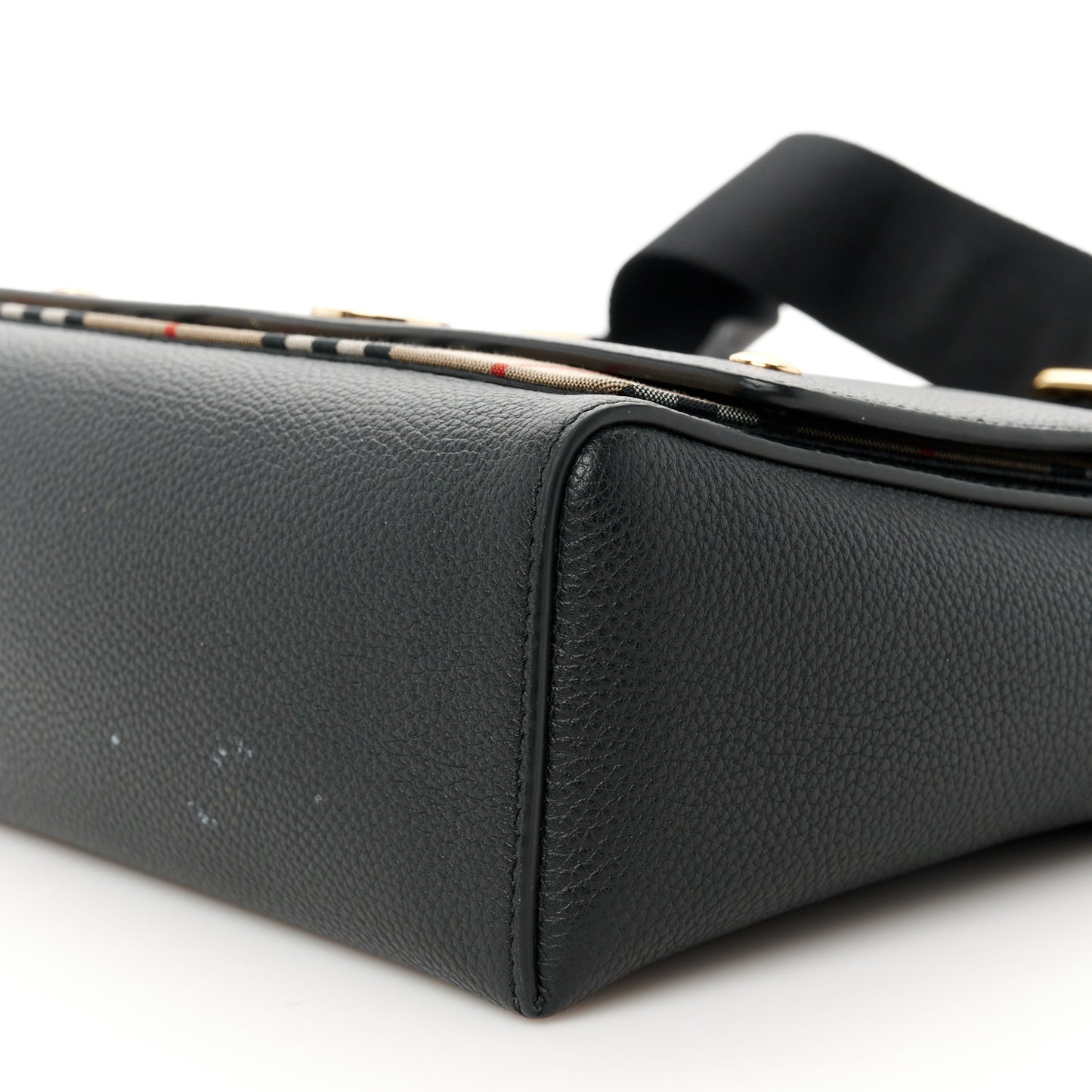 Grainy Calfskin Vintage Check Note Crossbody Bag Black